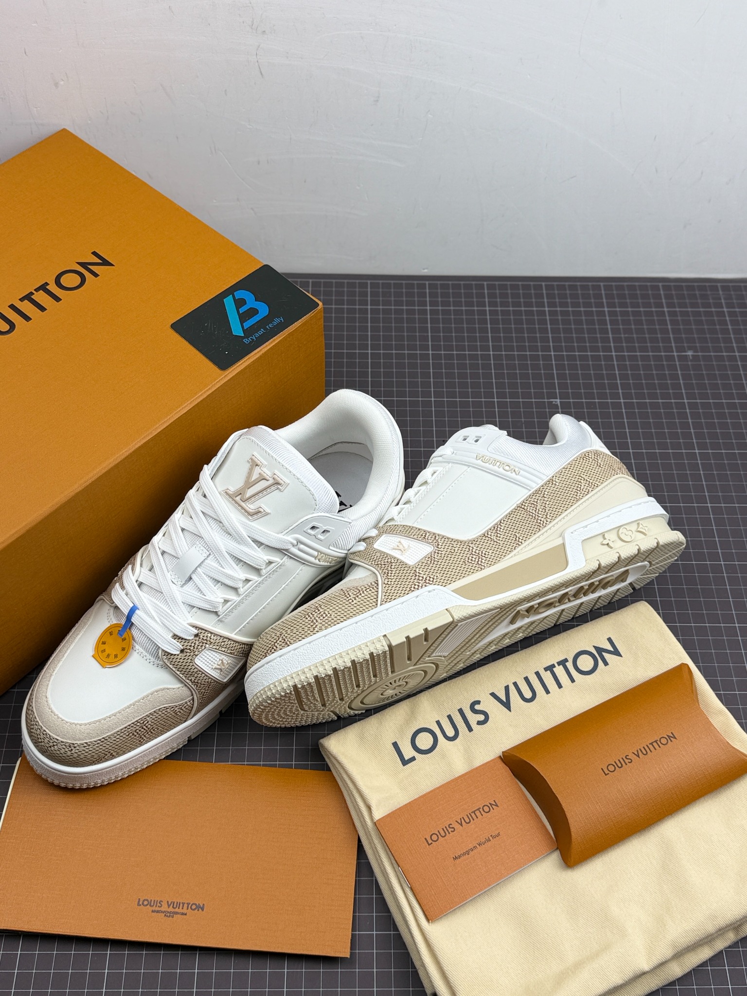 Neutral luxury-inspired sneakers